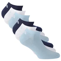 FILA Unisex Sneaker Socken, 6er Pack - Invisible, kurze Socken, Logo (2x 3 Paar) Sky / 35-38