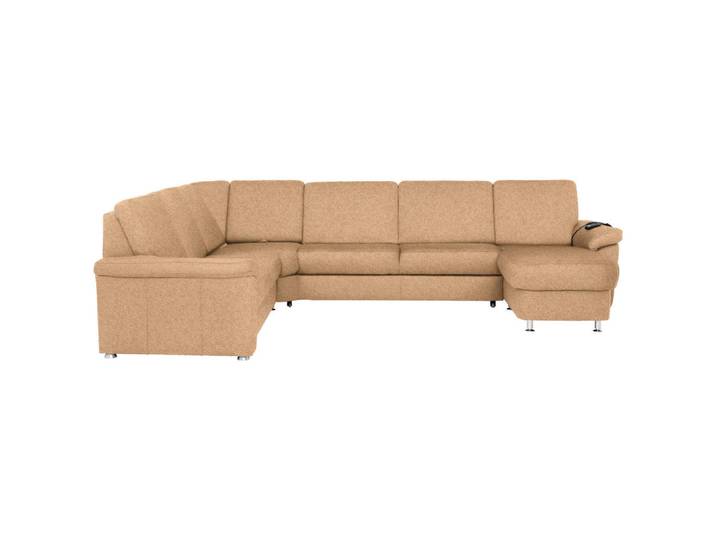 Beldomo System Wohnlandschaft, Hellbraun, Metall, 6-Sitzer, U-Form, 336x240 cm, Typenauswahl, Fußauswahl, Stoffauswahl, seitenverkehrt erhältlich, Hocker individuell planbar, Wohnzimmer, Sofas & Couches, Wohnlandschaften, Wohnlandschaft U-Form