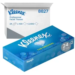 Kosmetiktücher Kimberly Clark Kleenex Standard, weiß 21,5 x 18,6 cm, 24 x 100 Tücher, 2-lagig