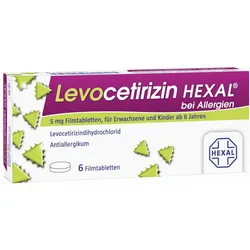 Levocetirizin Hexal bei Allergien 5mg Filmtabl. 6 ST