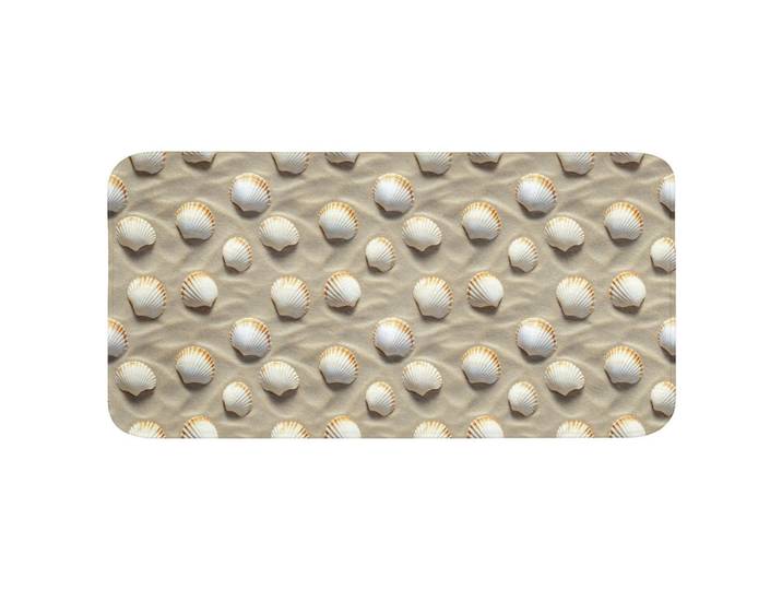 OnlyWow Badematte Muscheln - Sand - Maritim Badezimmerteppich 120x60 cm, Sandfarben, Füllung: Polyurethan (Pur), Rechteckig, 120x60 cm, Heimtextilien, Badtextilien, Badematten