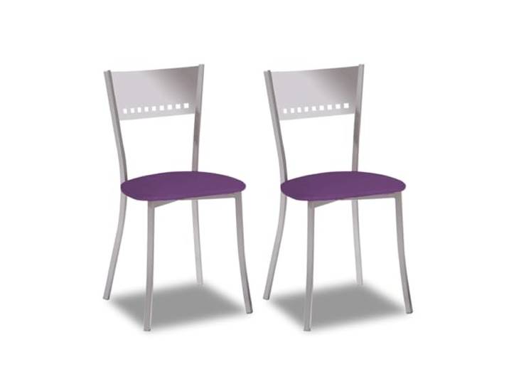 ASTIMESA SCOBBJ Zwei Küchenstühle, Metall, Aubergine, Sitzhöhe 45 cm