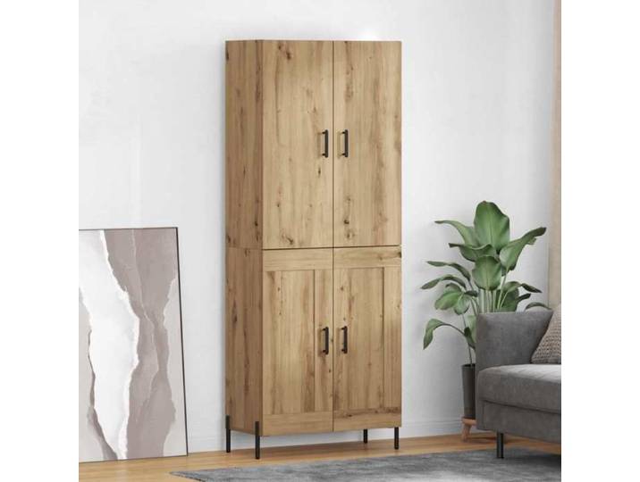 Buffet Haut - EVORA - étagère de rangement rectangulaire - Chêne artisanal 69 5x34x180 cm&1_3123