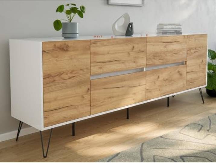 Magnolia Home Sideboard Yako 200cm 4 SoftClose 2 Türen