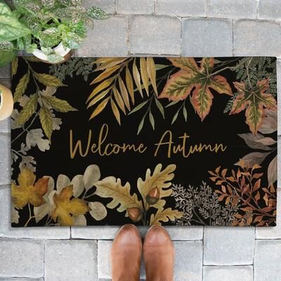 Laural Home Sophisticated Autumn Outdoor Door Mat