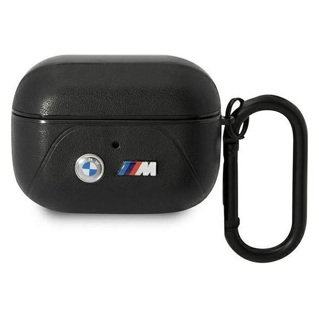 BMW BMAP22PVTK AirPods Pro cover czarny/black Leather Curved Line (Kopfhörer Hülle) (BMW000617-0)