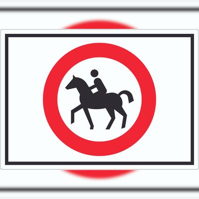 HB-Druck Reiten verboten Symbol Aufkleber A2 (420x594mm)
