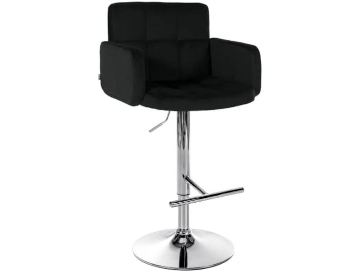 CLP Barhocker Los Angeles Samtbezug höhenverstellbar drehbar bis 150 kg Farbe schwarz Gestell Farbe Chrom
