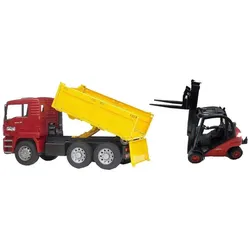 BRUDER® 01795 Lkw MAN mit Linde Gabelstabler und Zubehör Sondermodell