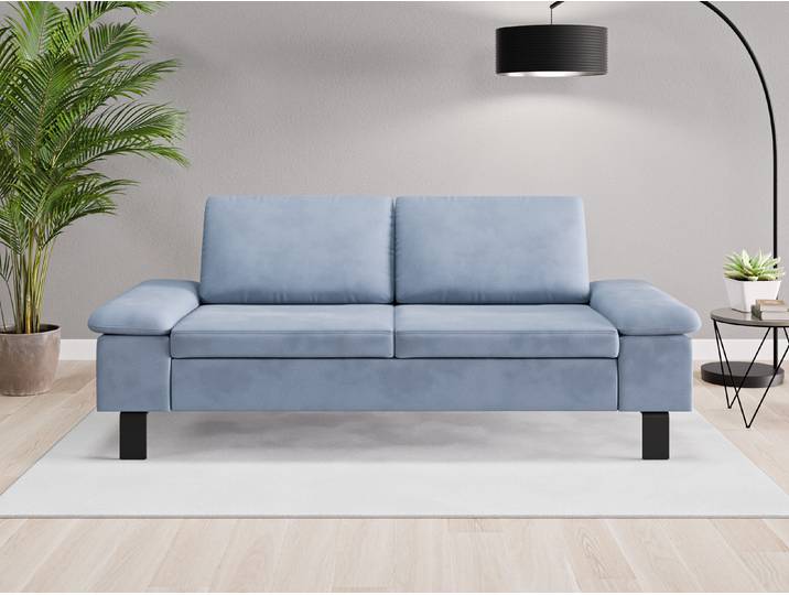 Einzelsofa Rio - Blau (Jeansblau) - Vintage Velours