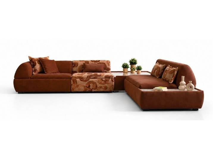 Xlmoebel Ecksofa Ecksofa L Form Braun Stil Modern praktisch geräumig komfortabel, 4 Teile