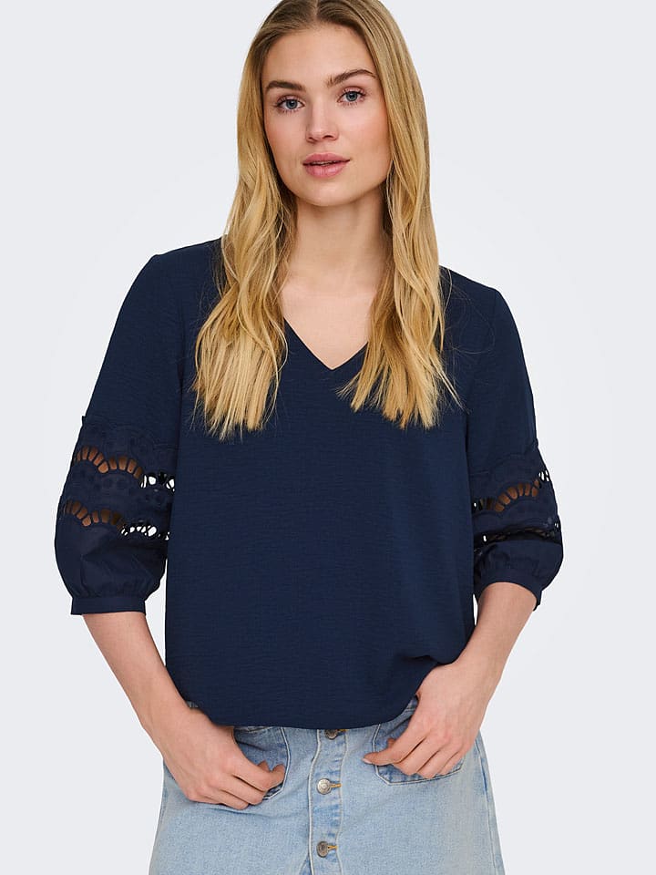JDY Bluse "Hannah" in Dunkelblau - XL