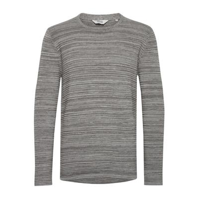 Rundhalspullover SOLID "Strickrundhalspullov SDStruan", Herren, Gr. XXL, grau (grau mel), Obermaterial: 100% Baumwolle CO., Pullover Rundhalspullover