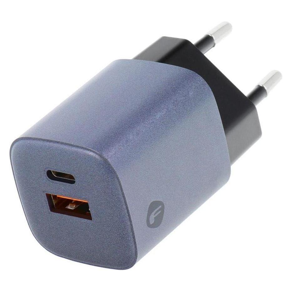 Forcell Adapter F-ENERGY GaN VT-31 travel charger Type C + USB A PD QC4.0 3A 33W gray (33 W, 2 Ports) (284335)