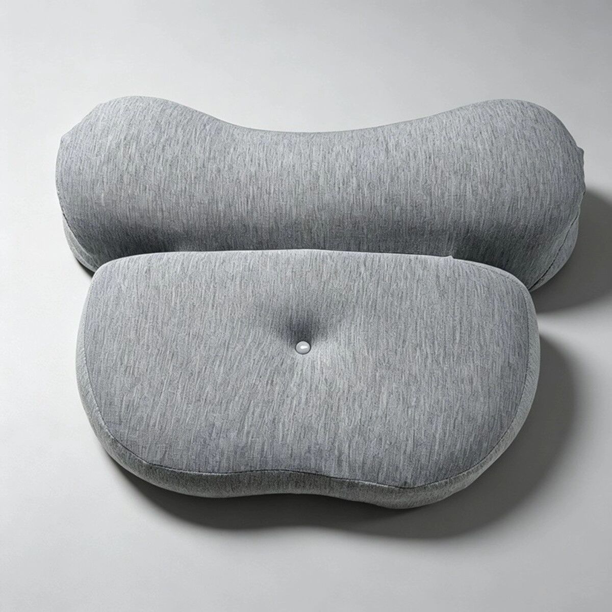 INF Coussin cervical en mousse à mémoire à récupération lente - Soutien ergonomique avec housse en tissu sweatshirt, plusieurs Gris