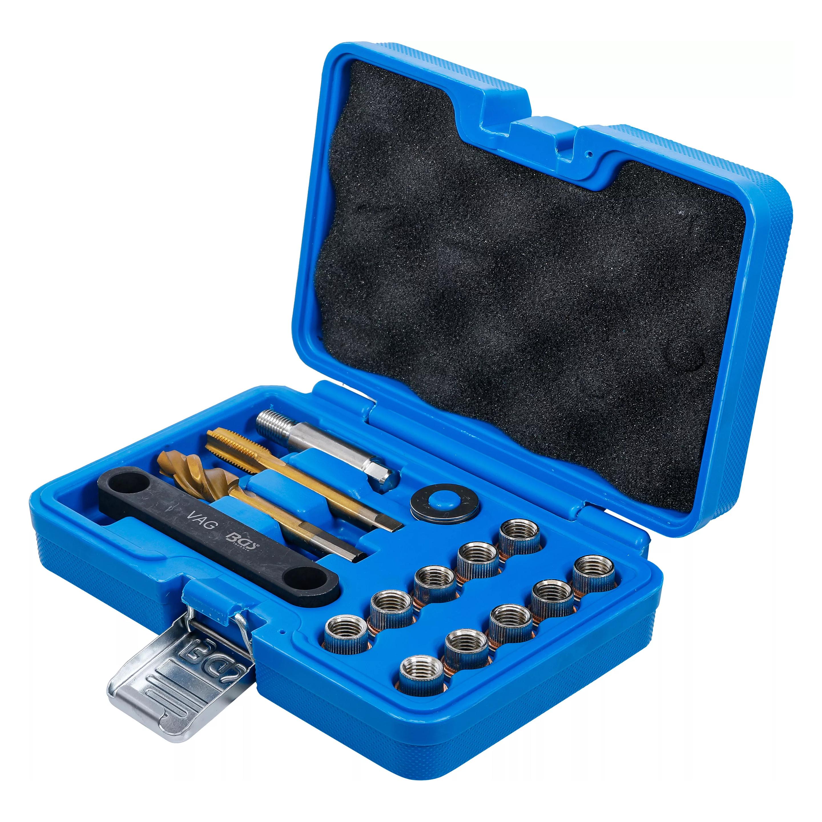 BGS Reparatur-Satz für Bremsgewinde für VAG M12 x 1,5 mm 15-tlg. (Hinterradbremse) (8408)