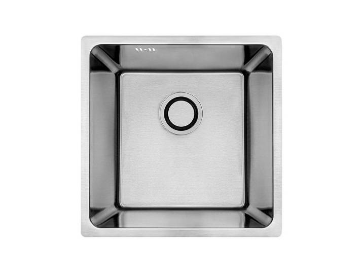 KOLMAN Küchenspüle Einzelbecken ADEN Stahl Spülbecken, Quadratisch, Space Saving Siphon GRATIS