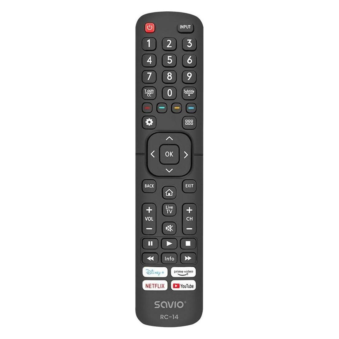 Savio RC-14 Universal-Fernbedienung/Ersatz für HISENSE SMART TV (Universal Fernbedienung, Infrarot) (RC-14)