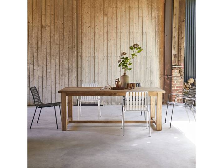Gartentisch Teresa aus massivem, recyceltem Teakholz 200 cm - Natur