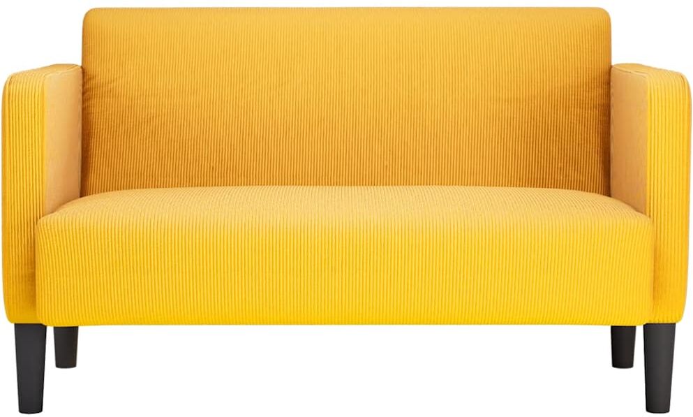 vidaXL Canapé causeuse jaune clair 109 cm tissu velours côtelé