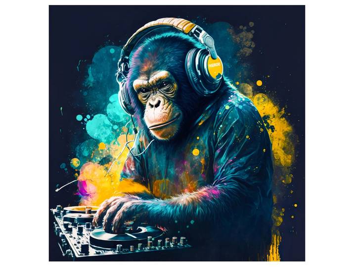 Acrylglasbild Monkey dj image LAND