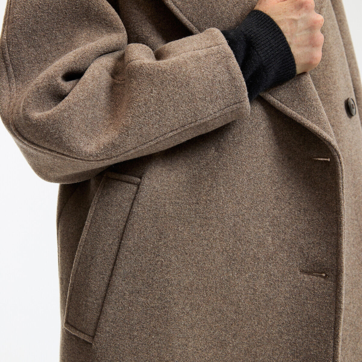 LA REDOUTE COLLECTIONS Manteau long fermeture asymétrique, laine mélangée