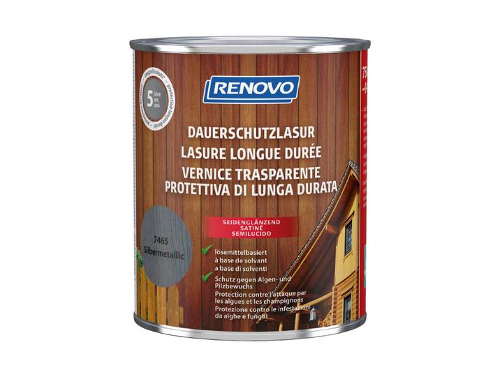 Renovo Dauerschutzlasur Silbermetallic 0.75 l Seidenglanz