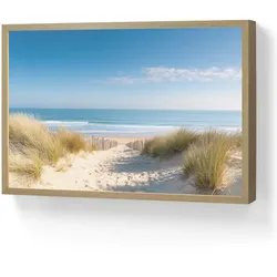 WANDLEUCHTE MIT AKKU Strand - Meer - Düne - Sand - Sommer Beleuchtung 60x40 cm Wandlampe