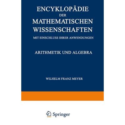 Encyklopädie der Mathematischen Wissenschaften mit Einschluss ihrer Anwendungen, Taschenbuch von Wilhelm Franz Meyer, Vieweg & Teubner,