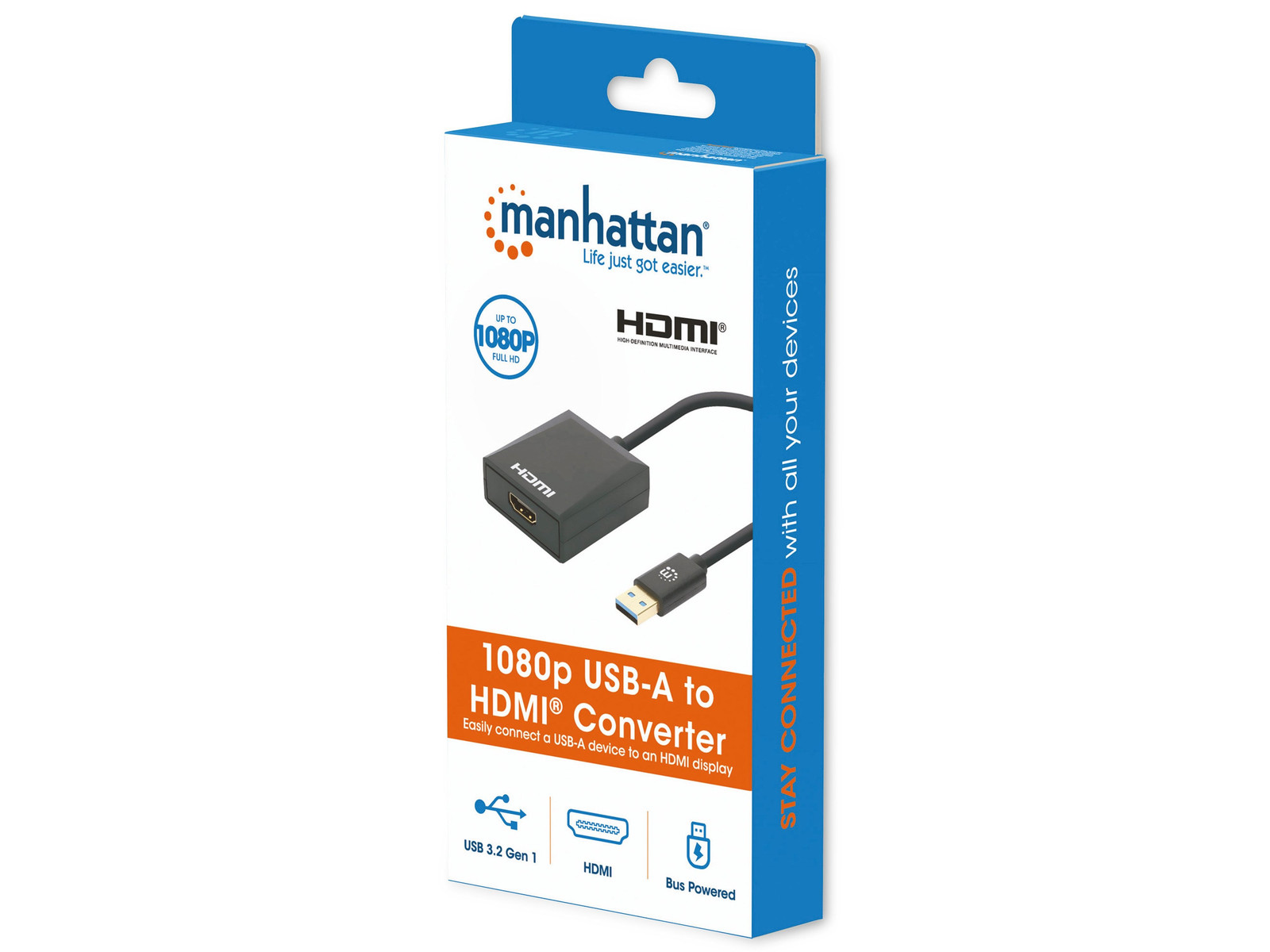 Manhattan USB-A naar HDMI Adapter 1080p@60Hz USB 3.1 Gen 1