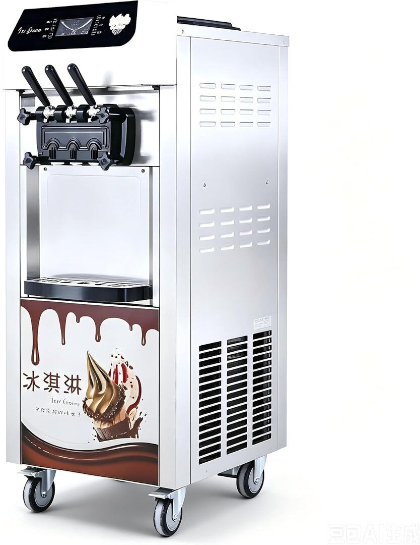 Hobbylane Premium Soft Ice Cream Maker with Low Noise & One-Button Operation   Compact Space-Saving Equipment for Small Businesses & Home Dessert Making Stainless steel