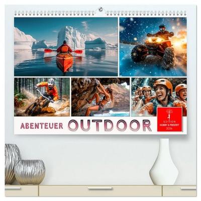 Abenteuer Outdoor (hochwertiger Premium Wandkalender 2026 DIN A2 quer), Kunstdruck in Hochglanz