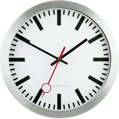EUROTIME 59002-07 Funk Wanduhr 30cm Silber