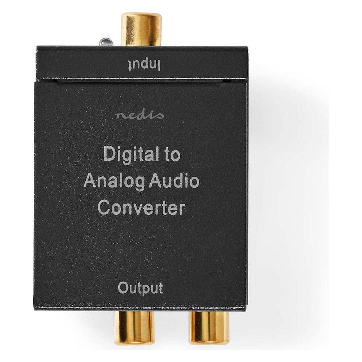 Nedis Digital Audio Converter 1-Way Connection Input: 1x Digital RCA / 1x TosLink Connection Output: (Digital -> Analog) (ACON2510BK)