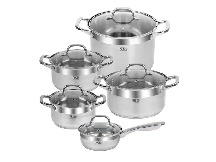Topf-Set RESTO KITCHENWARE LIBRA, spülmaschinengeeignet , silber (silberfarben), Töpfe, für alle Herdarten geeignet, auch Induktion