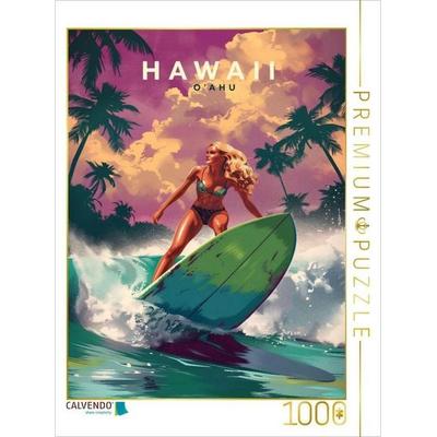 CALVENDO Puzzle Surfen auf O'ahu | 1000 Teile Lege-Größe 64x48cm Foto-Puzzle für glückliche Stunden