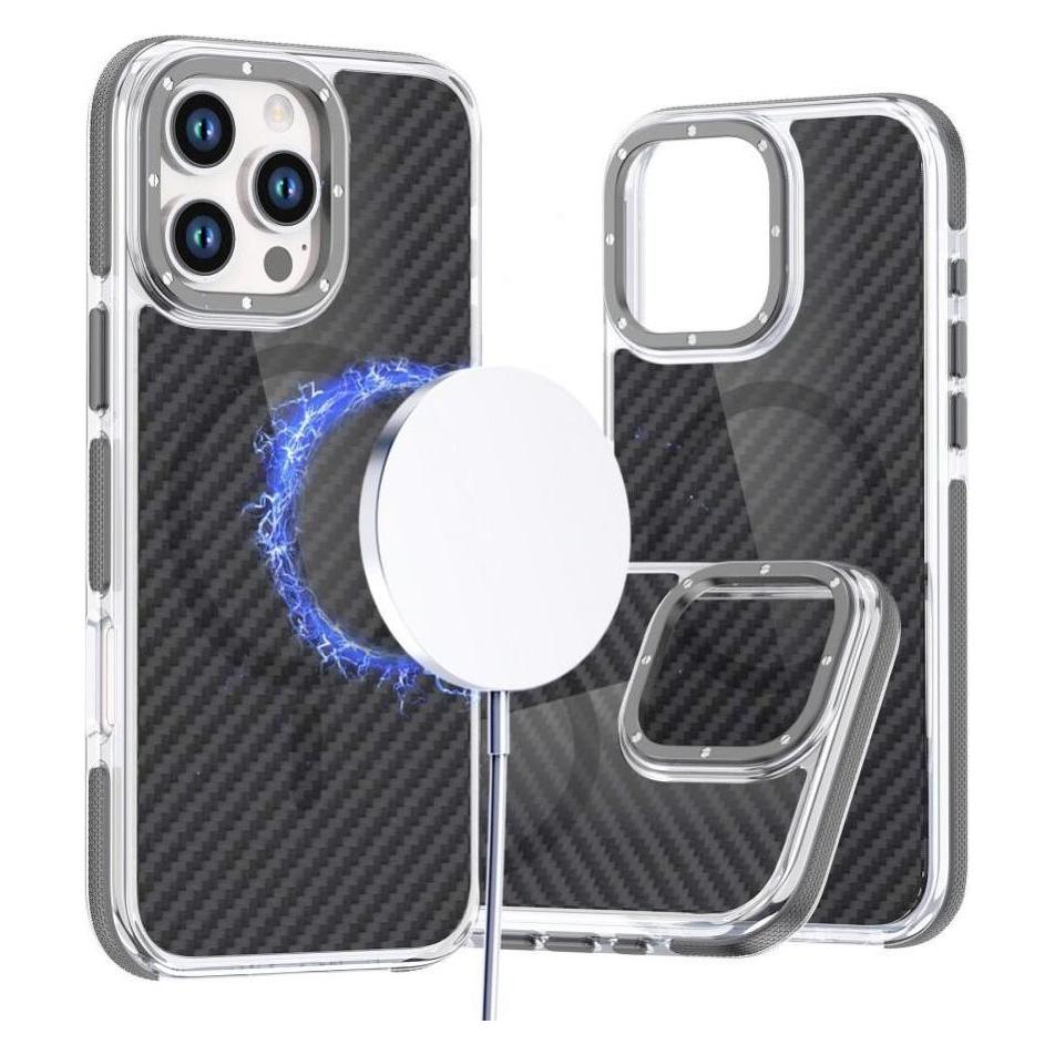 OEM Rückseitenhülle für iPhone 17 Pro Max / 18 Pro Max aus Fasermaterial, kompatibel mit MagSafe, grau (Apple iPhone 17 Pro Max) (75026005)