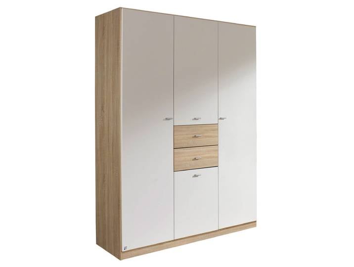 Kleiderschrank LANDSBERG 136 x 197 cm Sonoma Eiche/weiß