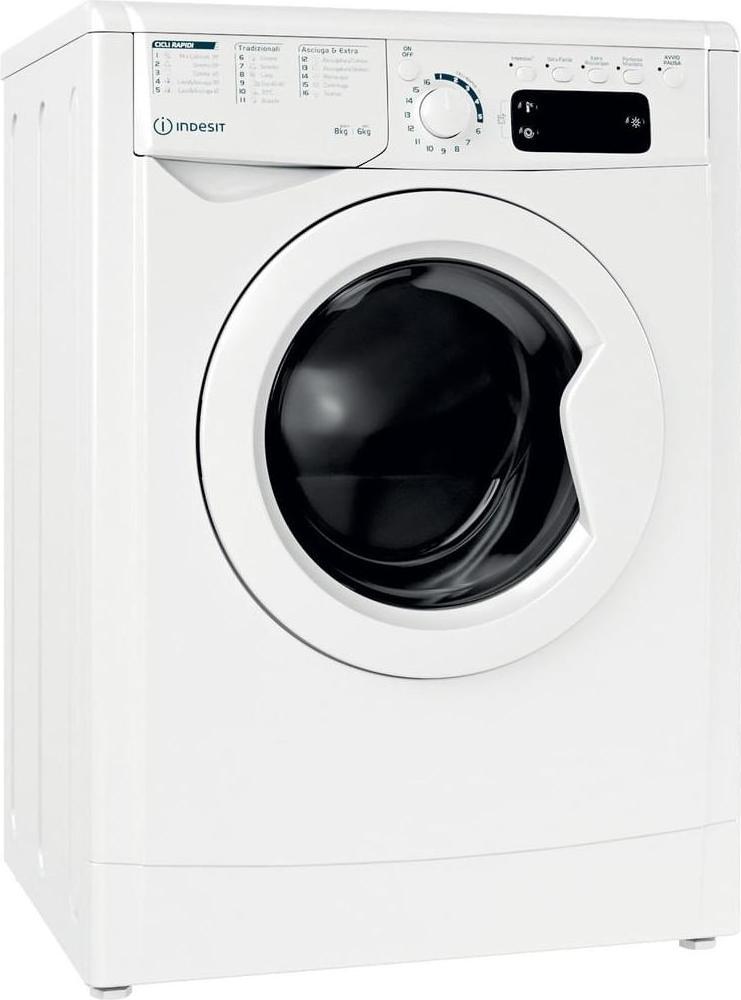 Indesit EWDE 861483 W IT N, Frontlader, Freistehend, Weiß, Links, Weiß, Tasten, Drehregler