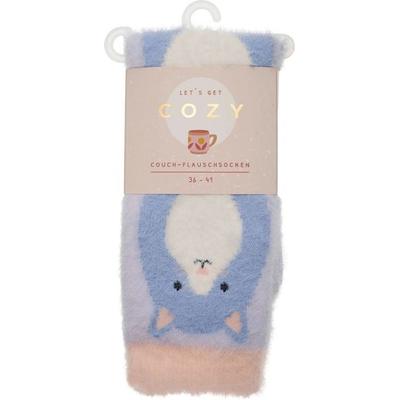 COZY Couch-Flauschsocken'Cozy Cat'; blau, Größe 36-41, von , Groh