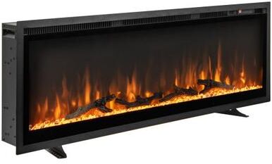 Costway 50 Inches Electric Fireplace in-Wall Recessed with Remote Control and Adjustable Color and Brightness-50 inches
