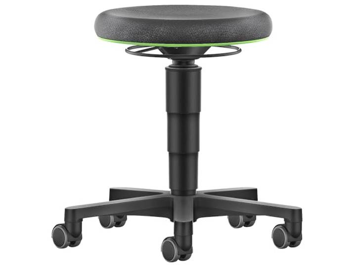 bimos Hocker schwarz 400 x 400 x 400 mm Supertec Mit Rollen, Supertec, Farbring grün