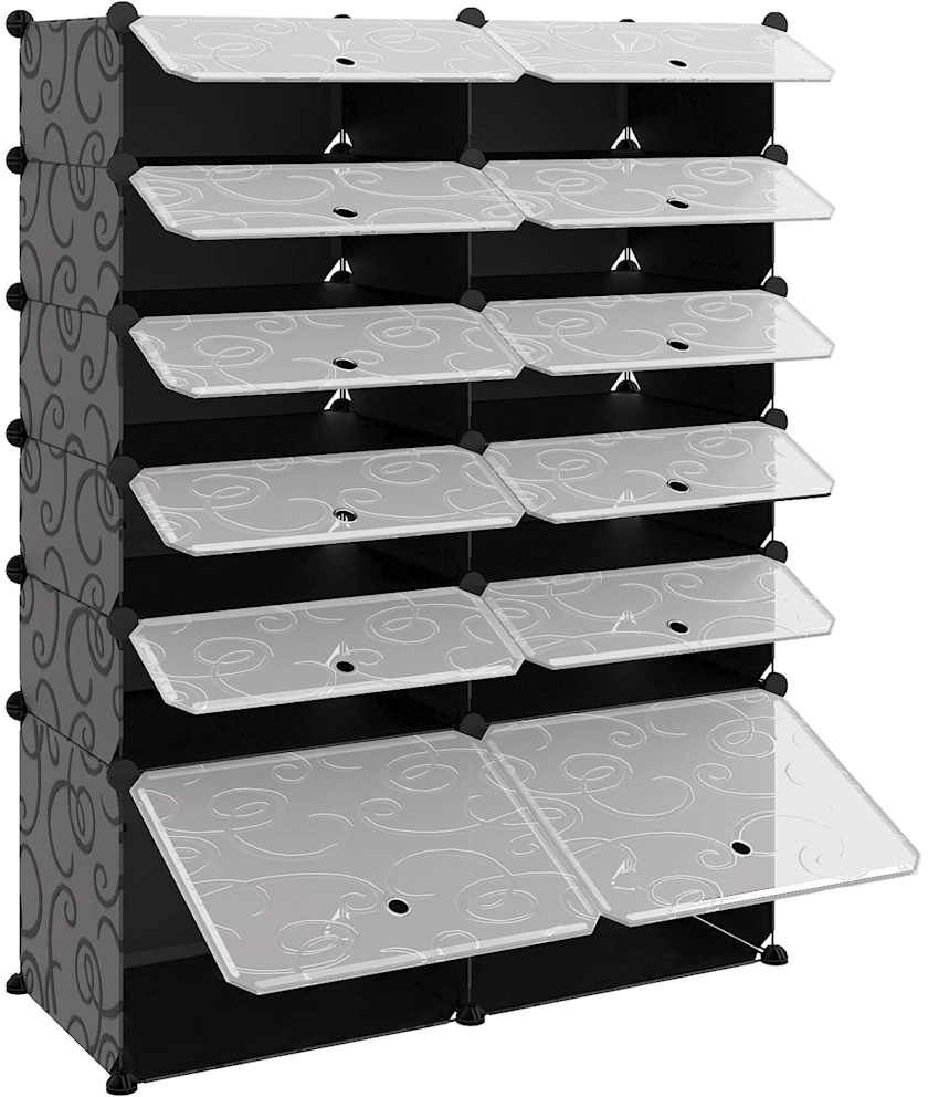 vidaXL Étagère à chaussures Noir 94x37x125 cm PP