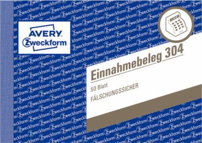 AVERY® Zweckform Einnahmebelege Nr. 304, grün, mikroperforiert