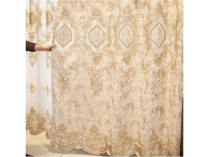 Rideaux élégants de luxe brodés en Chenille européen, pour salon, chambre à coucher, Villa, ensemble occultant pour fenêtre, cantonnière personnalisée, DecorTulle