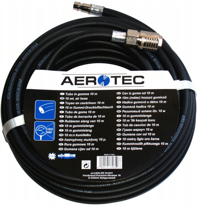 Tuyau p. air comprimé D. int. 9 mm L. 10 m polyuréthane raccord DN 7,2 ; Aerotec (2005741)