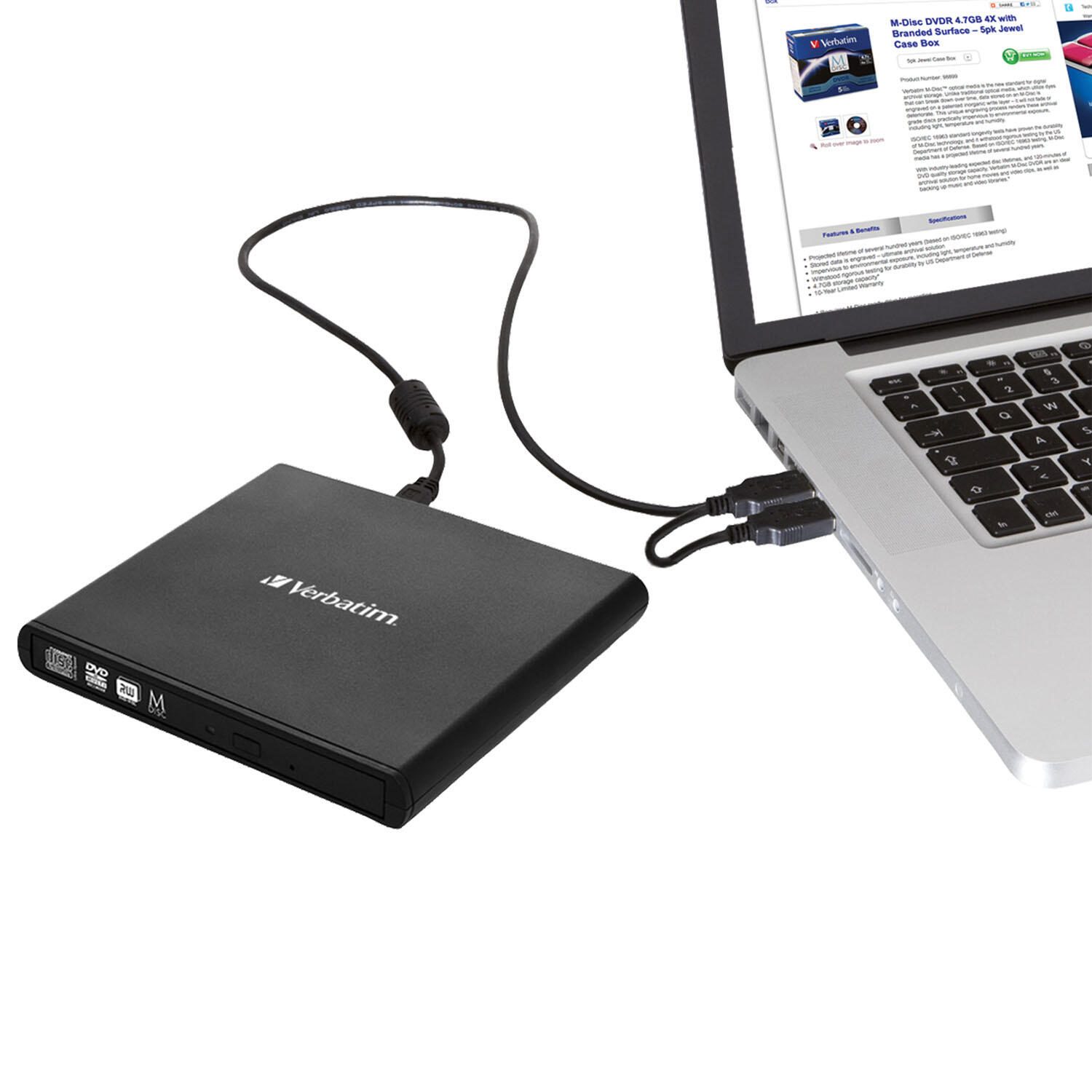 Verbatim Slimline externer DVD-Brenner schwarz 98938