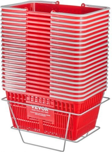 VEVOR Boodschappenmand 20-pack, 21L, Rood, B/D/H: 42,0 x 30,0 x 11,14 cm