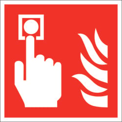 WOLK DIREKT Brandschutzschild, Alu, nachleuchtend, Brandmelder, Größe: 15,0 x 15,0 cm DIN EN ISO 7010 F005 ASR A1.3 F005 150.A5150
