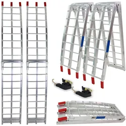Baumarktplus TRUTZHOLM 2x Auffahrrampe klappbar 180 cm Traglast 680 kg Alu Verladerampe geriffelt grau